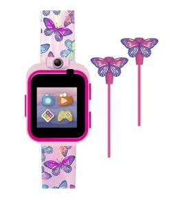 iTech Junior Girls Earbuds & Smartwatch Set - Pink Butterfly 900142M-40-PIN - Picture 1 of 6