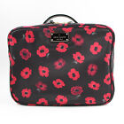 KATE SPADE Floral Travel Makeup Cosmetic Toiletry Black Red Bag