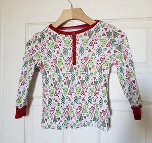 American Girl Bitty Baby Hearts & Pines Girls Holiday PJ Top - Size 5 - EUC - Picture 1 of 5
