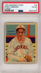 Ernie Lombardi Earnie 1935 Diamond Stars #36 PSA 4 VG-EX HOF  REDS - Picture 1 of 2