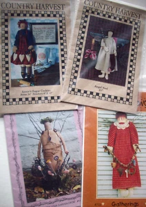 Lot of 4 primitive dolls decor craft patterns garden angel rag doll *CBl - Picture 1 of 5