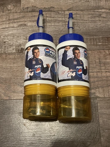 New Jeff Gordon Pepsi Water Bottles Lot Of 2 with car Collectors Cover
