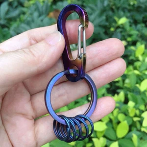 Llavero de aleación de titanio EDC mosquetón llaveros hebilla de linterna colgante rápido - Imagen 1 de 9