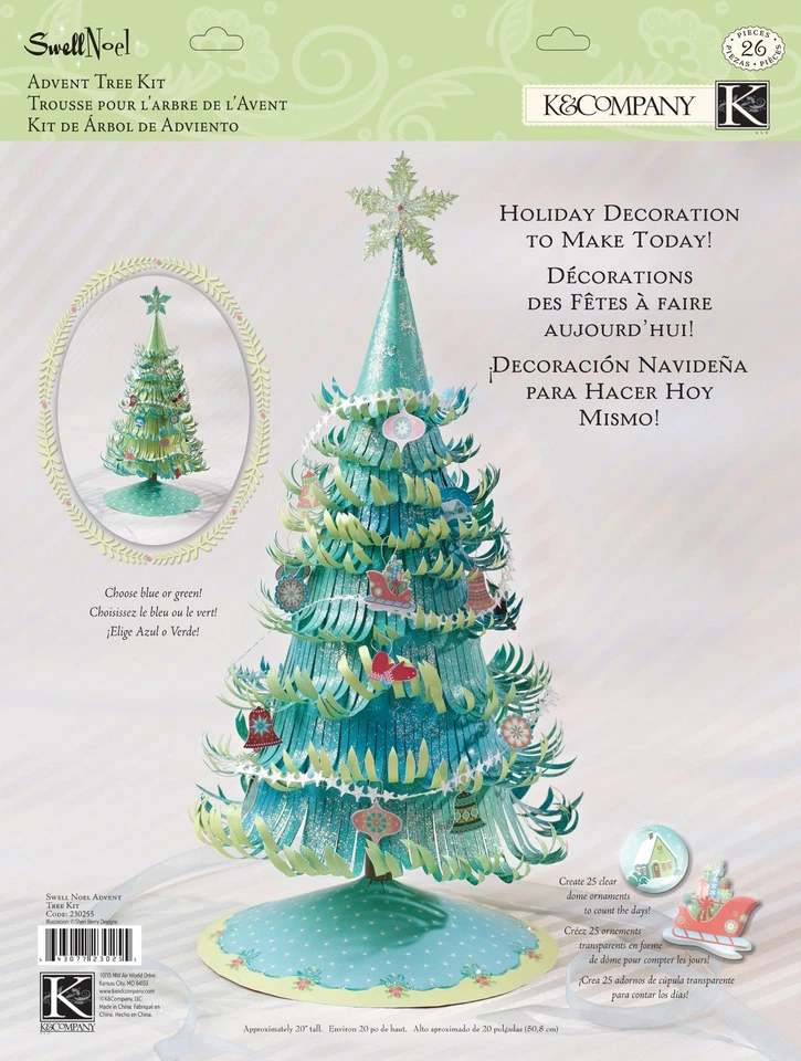 Swell Noel 26 Piece Advent Tree Die Cut Double Sided Tabletop Countdown - Image 1 of 1