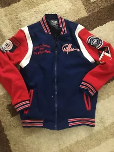 Young and Reckless Mens Jacket S Varsity Style Blue Red Patches AA160 - Picture 1 of 4