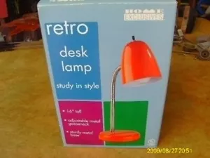Retro Desk Lamp Adjustable / Flexible Gooseneck Orange - Picture 1 of 2