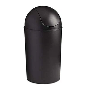 10 gal Grand Plastic Swing Top Kitchen Trash Can, Black - Picture 1 of 2