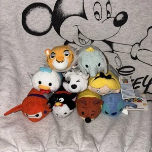 Lot of 9 Disney TSUM TSUM Plush Toys - Stitch Baymax Alice Dumbo Donald Figaro - Picture 1 of 5