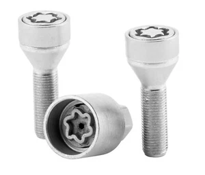 ST Wheel Locks Wheel Lock M14x1.5x25mm Tapered SW17 Silver 56120085 - Picture 1 of 2