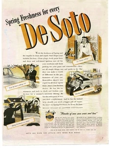 1944 De Soto Car Automobile art Vintage Print Ad WWII Navy WAVE - Picture 1 of 1