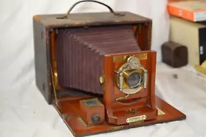 RARE THORNWOOD AA 5x7 MEDIUM FORMAT WOOD FOLDING CAMERA BAUSCH UNICOM LENS BOX - Picture 1 of 12