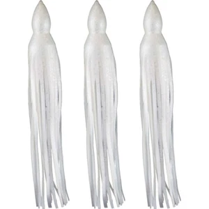 5.5" to 8.5" Octopus Squid Hoochie Replacement Skirt - Pearl White - 3 Pack - Picture 1 of 8