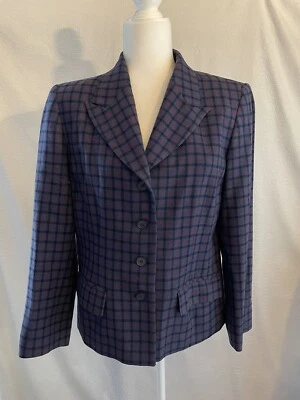 Pendleton Plaid Jacket Blazer 12P Blue Black Red  - Image 1 of 4