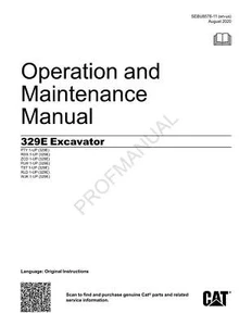 Manual de mantenimiento de operadores de excavadoras Caterpillar 329E - Imagen 1 de 1