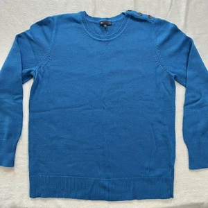 Gap Luxe Damenpullover mit drei Knöpfen Gr. Lg königsblau weich Angora Rundhalsausschnitt - Bild 1 von 8