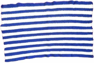 Alfombra de trapo a rayas Crochet Granny Core 22x34 regazo manta afgana cabaña Roseanne 112 - Imagen 1 de 4