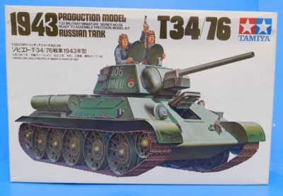 ! TAMIYA  WWII T34/76 Russian Tank 1943 1/35 SCALE MODEL KIT NEW LOOK ! - Image 1 of 4