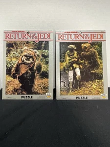 Star Wars Return of The Jedi Wicket the Ewok 1983 Craft Master Puzzle Lot Of 2 - Picture 1 of 7