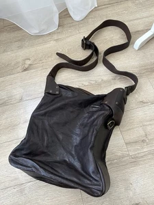 Bolso de Hombro Italiano Raro Cuero Logo Marrón Diesel De Colección Unisex - Imagen 1 de 13