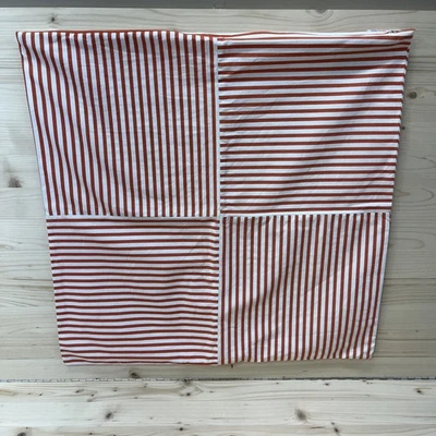 Juego de 2 fundas de almohada Lauren Ralph Lauren 22" naranja blanco rayas algodón cremallera B10 Foto 1 de 4