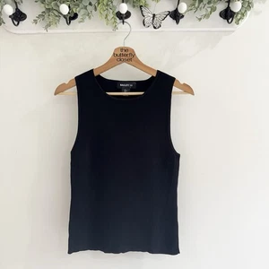 Bailey/44 Black Robbed Sleeveless Tank Top Large Fitted VV128 - Picture 1 of 3