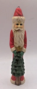 Alter modischer Porzellan Weihnachtsmann Christbaumschmuck, 6" hoch - Bild 1 von 9