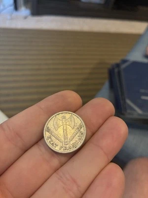 1942 French One Franc Coin WWII - Image 1 of 2