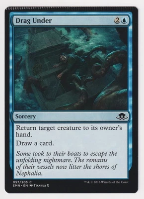 Crimped Drag Under LP Eldritch Moon 2016 WOTC MTG Magic Factory Error Misprint! - Image 1 of 2