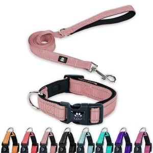 Reflective Dog Collar and Leash Set with Quick Release Buckle, Padded with Ne... - Picture 1 of 6