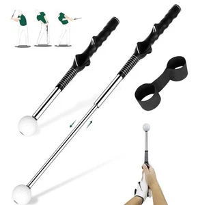 Golf Grip Swing Training Aid - Retractable Click Club Black-For Left Hand - Picture 1 of 13