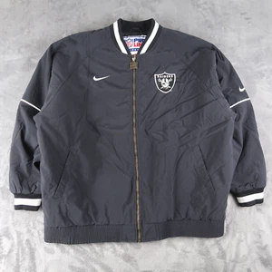 Vintage Y2k Nike Pro Line RAIDERS Jacket Mens 2XL Black Embroidered Eisenhower - Picture 1 of 16