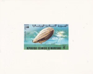 MAURITANIA 1976 MNH IMPERF DIE PROOF CARDS, 75TH ANNIV OF ZEPPELIN - Picture 1 of 6