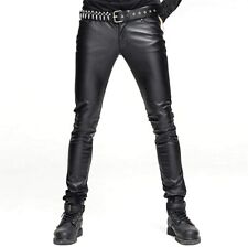Men's Leather Pant Motorcycle Slimmer 100% Real Lambskin Leather Bikers Pant 