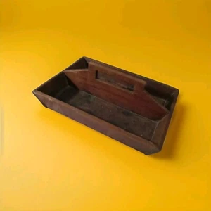Antique Victorian Provincial Rustic Two Division Cutlery Tray Carrier - Picture 1 of 7