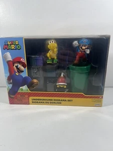 Super Mario Underground Diorama Set w/ Koopa Spike Top & Mario 2.5" Figures New - Picture 1 of 5