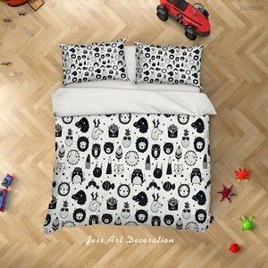 3D Animal Pattern Kids Quilt Cover Set Duvet Cover Bedding Pillowcases - Picture 1 of 6