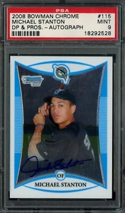 Bowman Chrome #115 2008 selecciones de draft Michael "Giancarlo" Stanton primer auto PSA 9 - Imagen 1 de 2