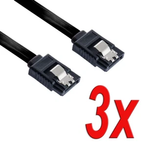 Lot de 3 | 0,5 m SATA 3 câbles noir de JAMEGA | S-ATA 6 Gbit/s disque dur SSD haute vitesse - Photo 1/8