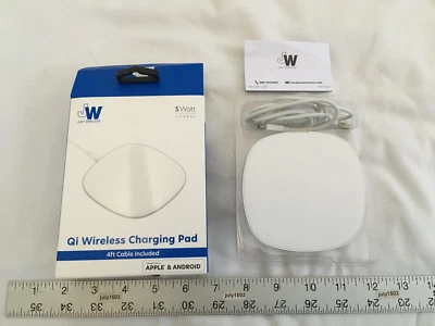 NEW Just Wireless Qi Wireless 5W Charging Pad 4ft Cable Apple Android - WHITE - Image 1 of 4
