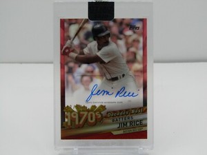 JIM RICE 2020 TOPPS CLEARLY AUTHENTIC DECADES' BEST AUTOGRAPH AUTO 43/50 RED SOX