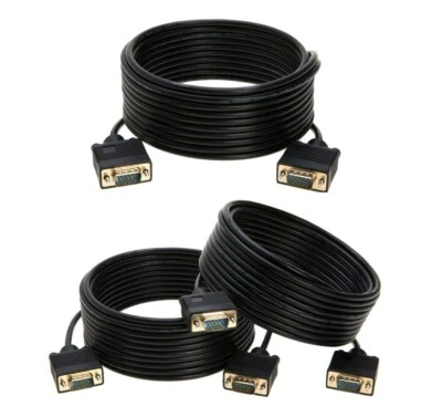 3-Pack- 25FT SVGA M/M 15 Pin Cable TV Video Projector PC Monitor HD Display Cord - Image 1 of 4