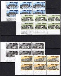 New Zealand 1980 Architecture Plate Blocks set MNH - Picture 1 of 1