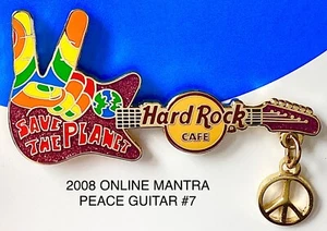 Hard Rock Cafe Online 2008 serie de guitarras Mantra Peace #7 V8 pin Le - Imagen 1 de 1