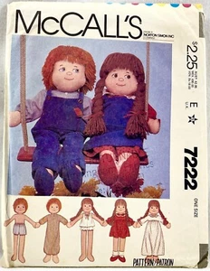 1980 McCalls Sewing Pattern 7222 22" Doll & Wardrobe Boy & Girl Vintage 16445 - Bild 1 von 2