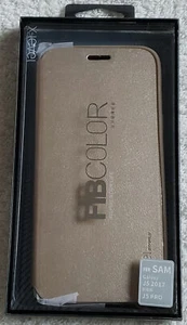 For Samsung Galaxy J5 2017 J5 PRO X-Level FIBCOLOR Slim Full Flip Case/Stand GLD - Picture 1 of 10