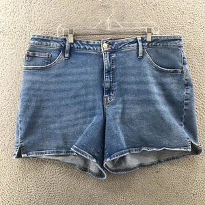 Ava & Viv Midi Shorts Women 22 (actual 42x5) Blue Denim Cotton Blend High-Rise - Picture 1 of 17