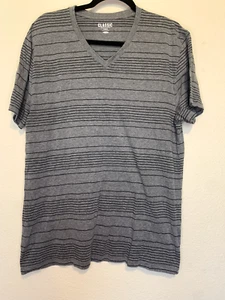 Men's Large Old Navy Classic Gray Striped Short Sleeve Tshirt - Picture 1 of 4