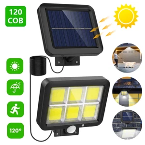 LED Solarleuchte mit PIR Bewegungsmelder Außen Lampe Fluter LED Strahler Licht - Bild 1 von 12