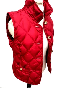 Talbots Vest Womens Red Size M, Medium ? Down Feather Puffer Fill Quilted Ladies - Picture 1 of 9