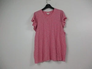 Terra & Sky Shirt Damen 1X plus rot weiß Oberteil Bluse gestreift Freizeit Damen - Bild 1 von 14